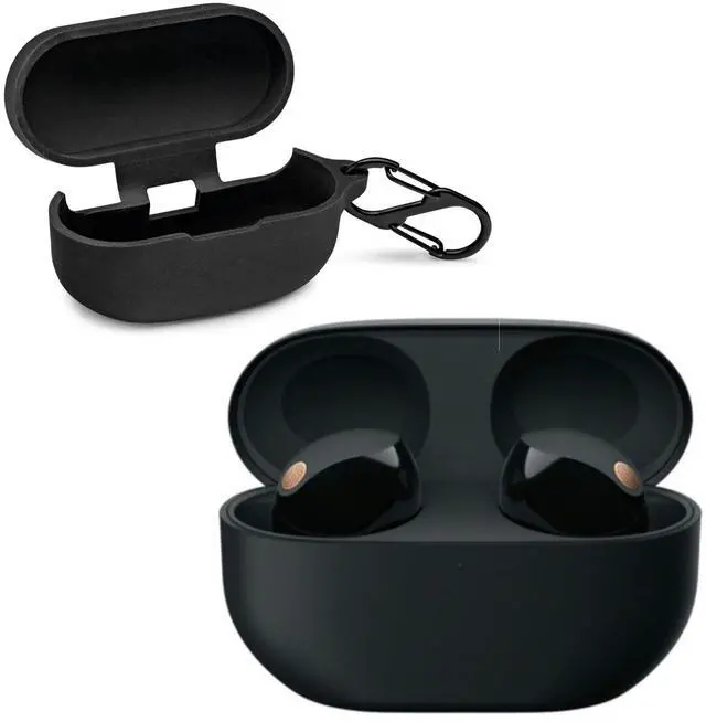 Main image of Sony Replacement Rechargeable Charging Case for WF-1000XM5 Earbuds (Black) Bundle with Silicone Case