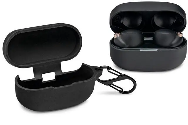 Alt view image 2 of 7 - Sony Replacement Rechargeable Charging Case for WF-1000XM5 Earbuds (Black) Bundle with Silicone Case