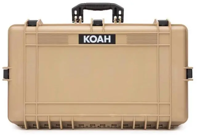 Main image of Koah Weatherproof Hard Case with Customizable Foam (28.3" x 16.9" x 7.0" Inch Outer, 25.4" x 13.7" x 6.4" Inner) - Tan