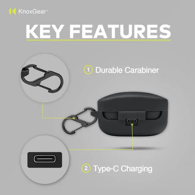 Alt view image 5 of 7 - Sony Replacement Rechargeable Charging Case for WF-1000XM5 Earbuds (Black) Bundle with Silicone Case