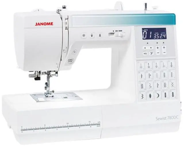 Alt view image 2 of 7 - Janome Sewist 780DC Computerized Sewing Machine Bundle: 80/12 Built-In Stitches 3 Buttonholes 50 Clear Bobbins and Universal Needles