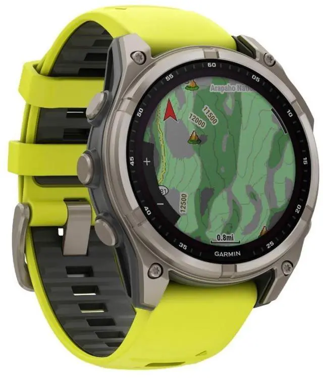Alt view image 11 of 15 - Garmin fnix® 8 - 47 mm, Solar, AMOLED, Sapphire, Premium Multisport GPS Smartwatch, Long-Lasting Battery Life, Dive-Rated, Built-in LED Flashlight, Titanium with Amp Yellow/Graphite Band