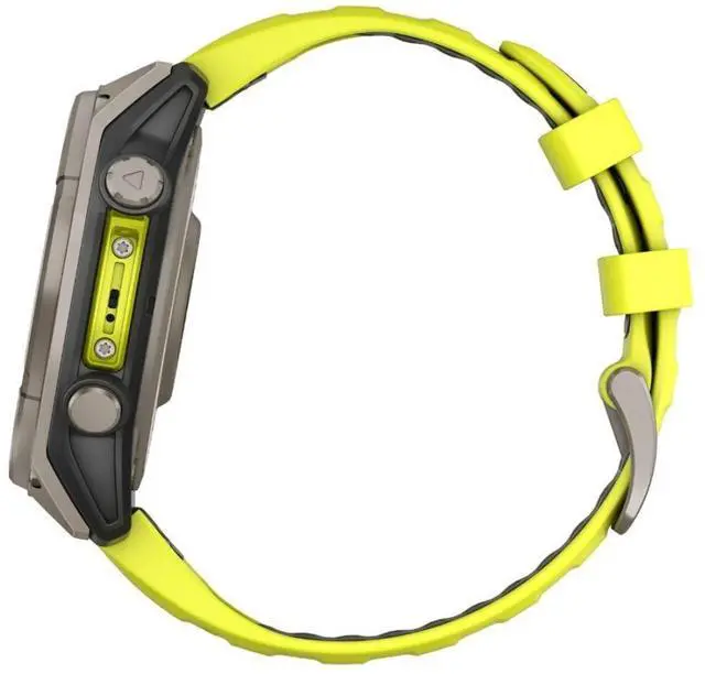 Alt view image 12 of 15 - Garmin fnix® 8 - 47 mm, Solar, AMOLED, Sapphire, Premium Multisport GPS Smartwatch, Long-Lasting Battery Life, Dive-Rated, Built-in LED Flashlight, Titanium with Amp Yellow/Graphite Band