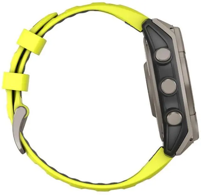 Alt view image 14 of 15 - Garmin fnix® 8 - 47 mm, Solar, AMOLED, Sapphire, Premium Multisport GPS Smartwatch, Long-Lasting Battery Life, Dive-Rated, Built-in LED Flashlight, Titanium with Amp Yellow/Graphite Band