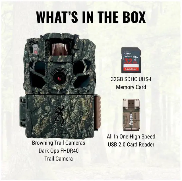 Alt view image 5 of 7 - Browning Trail Cameras - Dark Ops FHDR40 with 32GB Memory Card and Card Reader (3 items)
