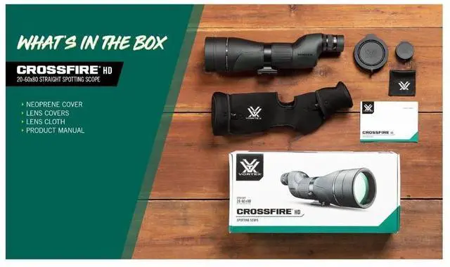 Alt view image 7 of 7 - Vortex Crossfire HD Straight Spotting Scope with 20-60x Magnification, 80mm Objective Lens Diameter, and Waterproof Design