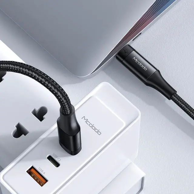 Alt view image 4 of 7 - [Type-C to C] PD Type C Thunderbolt 3 Gen Charging Data 40 GB 2.6FT/0.8M Cable Nylon Braided Fast Charge 5K Display Compatible with Samsung Galaxy S20 S10 and More