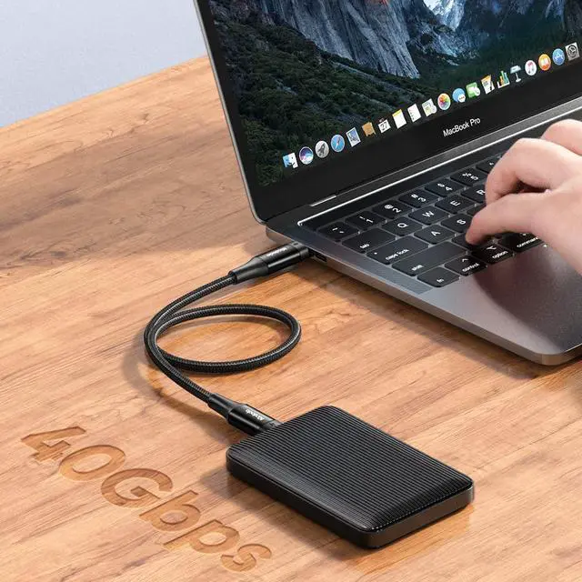 Alt view image 5 of 7 - [Type-C to C] PD Type C Thunderbolt 3 Gen Charging Data 40 GB 2.6FT/0.8M Cable Nylon Braided Fast Charge 5K Display Compatible with Samsung Galaxy S20 S10 and More