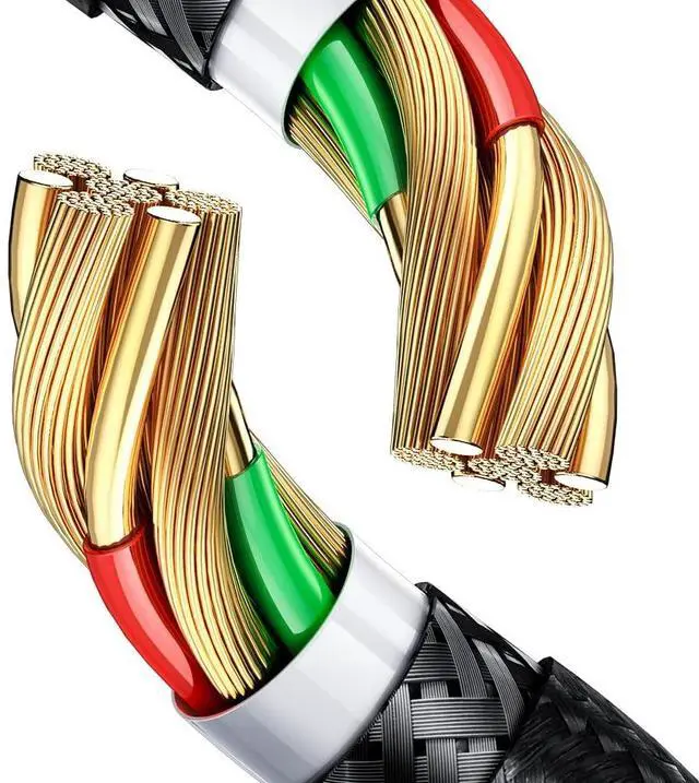 Alt view image 6 of 7 - [Type-C to C] PD Type C Thunderbolt 3 Gen Charging Data 40 GB 2.6FT/0.8M Cable Nylon Braided Fast Charge 5K Display Compatible with Samsung Galaxy S20 S10 and More