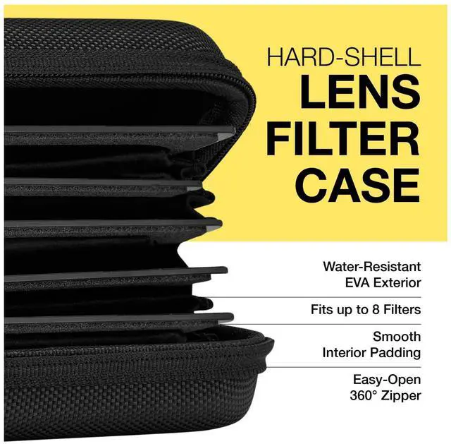 Alt view image 4 of 7 - Koah Hard Shell Camera Filter Case - Lens Filter Case for 8 Filters - Protective Photography Filters Case Organizer with Inner Padded Design - Small Holder for Multiple 58mm 67mm 72mm 77mm 82mm 95mm