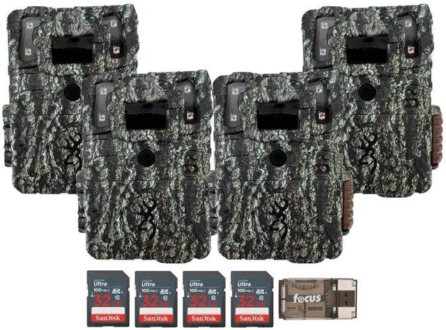 Main image of Browning Trail Cameras - Command Ops Elite 40MP (4-Pack) with 4x 32GB Memory Card and Card Reader (9 Items)