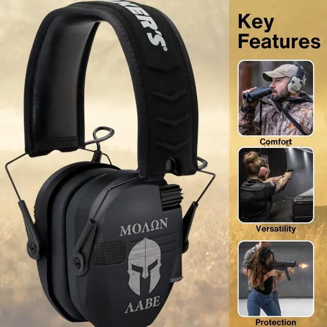 Alt view image 2 of 7 - Walker's Razor Omnidirectional Molon Ear Muffs with Protection Case Bundle