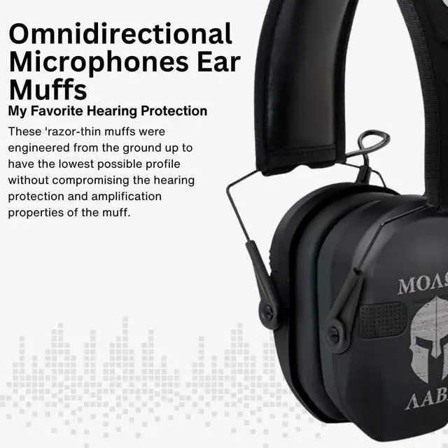 Alt view image 3 of 7 - Walker's Razor Omnidirectional Molon Ear Muffs with Protection Case Bundle