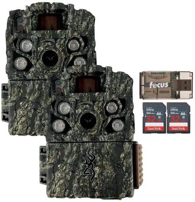Main image of Browning Trail Cameras - Strike Force FHDR 40MP (2-Pack) with 2x 32GB Memory Card and Card Reader (5 items)