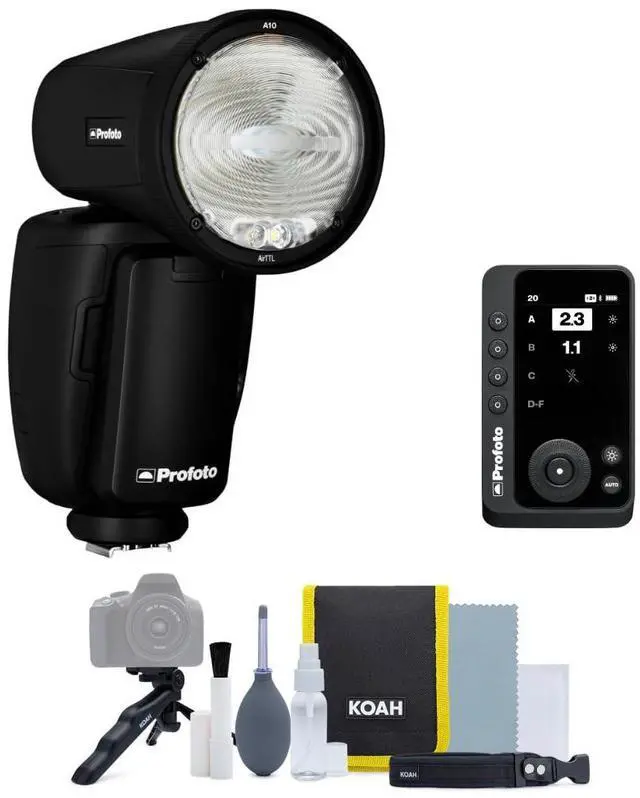 Main image of Profoto A10 On-Camera Flash Light for Canon Bundle with Profoto Connect Pro for Canon, and Photography Cleaning Kit (3 Items)