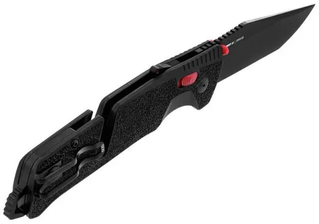 Main image of SOG Trident AT Tanto  Cryo D2 Folding Knife with AT-XR Lock, Glass Breaker & Line Cutter (Black/Red)
