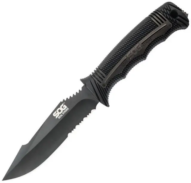 Alt view image 12 of 15 - SOG SEAL Strike Blk TiNi Deluxe Sheath Fixed Blade SS1003 CP