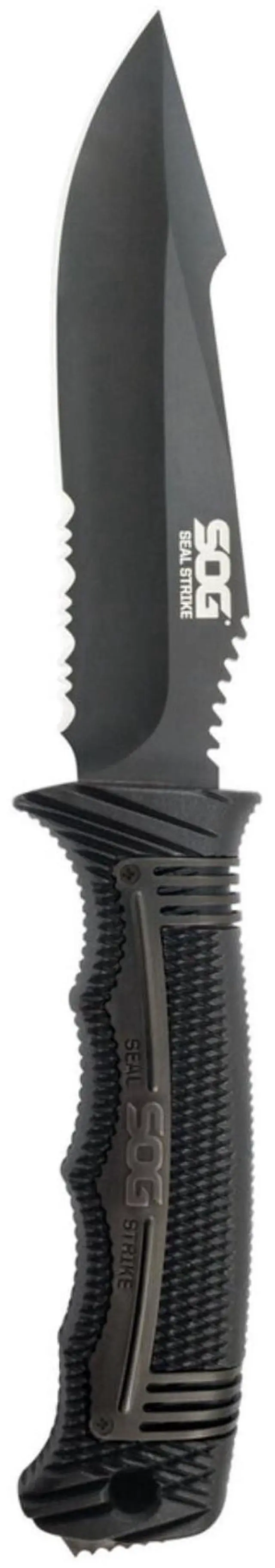 Alt view image 9 of 15 - SOG SEAL Strike Blk TiNi Deluxe Sheath Fixed Blade SS1003 CP