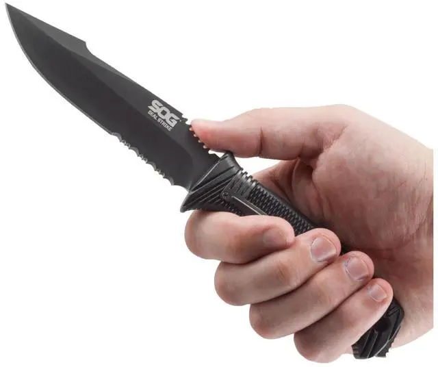 Alt view image 15 of 15 - SOG SEAL Strike Blk TiNi Deluxe Sheath Fixed Blade SS1003 CP