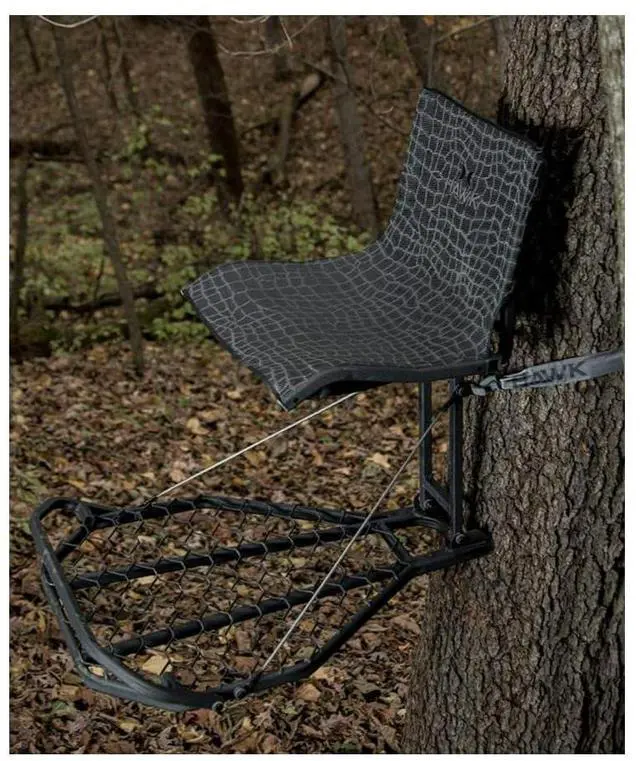 Alt view image 2 of 7 - Hawk Kickback Weather-Resistant LVL Hang-On Stand with Over-Molded Attachment Hooks and Teflon Washers (Black)