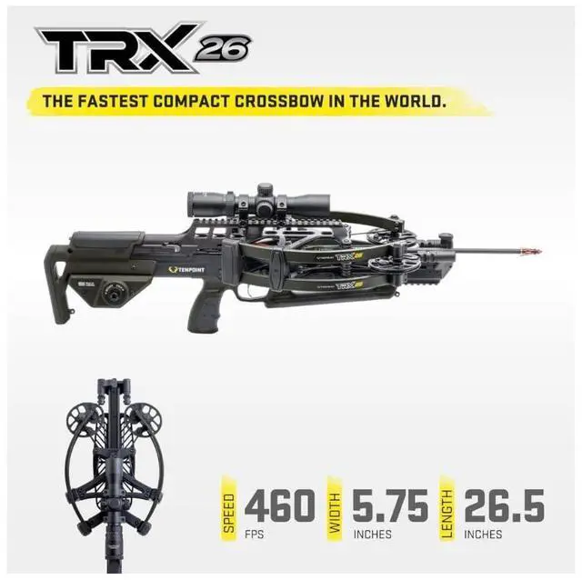 Alt view image 4 of 7 - TenPoint TRX 26 Crossbow with 100-Yard RangeMaster 100 Scope, Twin-Riser Technology, and TriggerTech Precision Trigger (Moss Green)