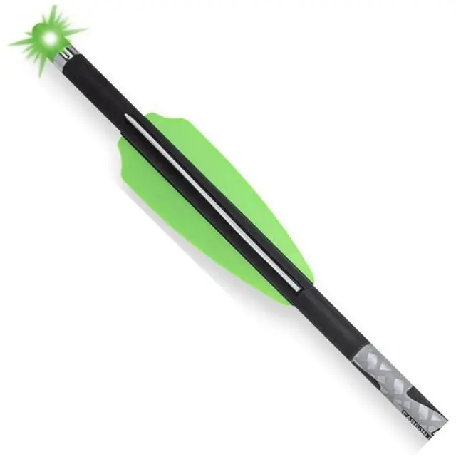 Alt view image 2 of 7 - TenPoint 20-Inch 0.003-Inch Straight Alpha-Blaze Lighted Nocks Pro Elite 400 Carbon Crossbow Arrows (Green, 3-Pack)