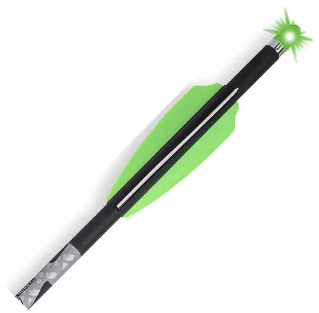 Alt view image 3 of 7 - TenPoint 20-Inch 0.003-Inch Straight Alpha-Blaze Lighted Nocks Pro Elite 400 Carbon Crossbow Arrows (Green, 3-Pack)