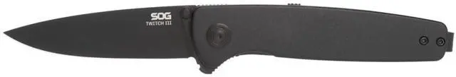 Alt view image 2 of 7 - SOG Twitch III Ambidextrous Folding Knife 6061 Aluminum Handles Cryo Steel Blade (Black)
