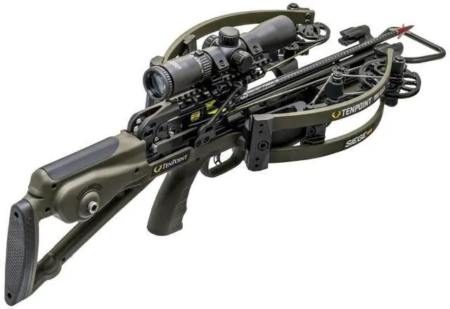 Main image of TenPoint Siege 425 Ultra-Compact Crossbow with Reverse-Draw Design, Scope Struts, 100-Yard RangeMaster, and S1 Trigger (Moss Green)