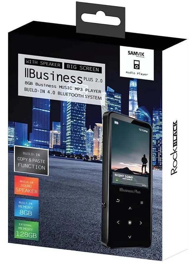 Alt view image 2 of 2 - Samvix iBusiness Complete 16GB Kosher Sport MP3 Player with Built-In Speaker and Bluetooth 2.1 Streaming (Black)