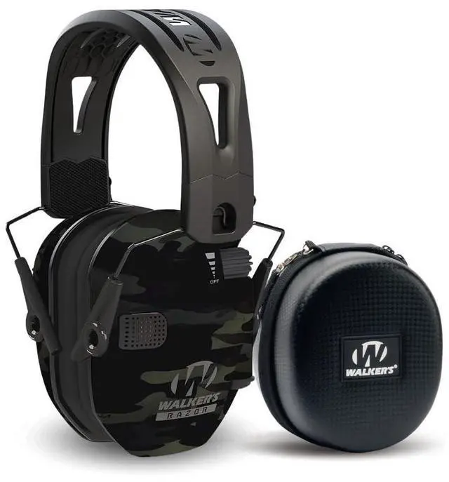 Main image of Walker's Razor Rubber Headband Multicam Gray Camo Tacti Grip with Case Bundle