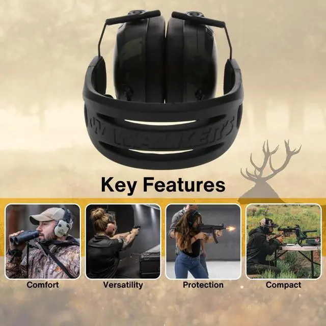 Alt view image 2 of 6 - Walker's Razor Rubber Headband Multicam Gray Camo Tacti Grip with Case Bundle