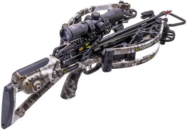 Alt view image 7 of 7 - TenPoint Siege 425 Ultra-Compact Crossbow with Reverse-Draw Design, Scope Struts, 100-Yard RangeMaster, and S1 Trigger (Vektra)