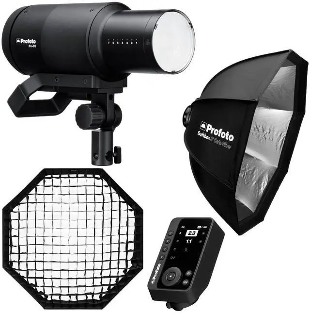 Main image of Profoto Pro-D3 1250W Industrial-Grade Monolight Bundle with Profoto Softbox 3-Feet Octa Silver, Profoto Connect Pro for Canon, and Profoto Softgrid 3-Feet Octa (4 Items)