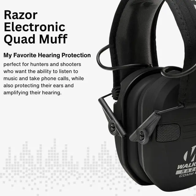Alt view image 5 of 6 - Walker's Razor Rubber Headband Multicam Gray Camo Tacti Grip with Case Bundle