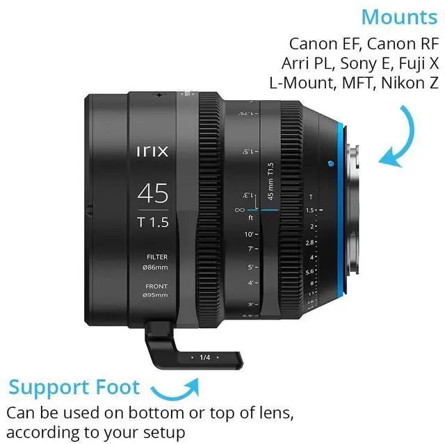 Alt view image 8 of 9 - IRIX 45mm T1.5 Cine Lens for Sony E, Feet