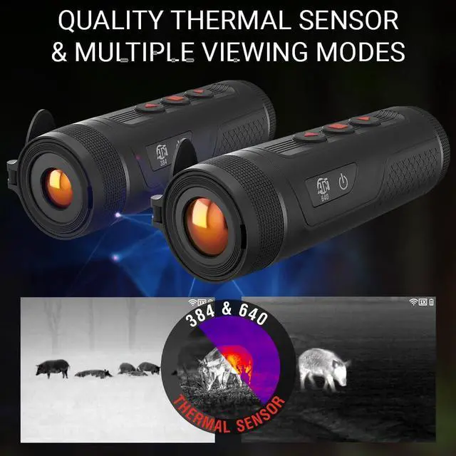 Alt view image 2 of 6 - ATN BlazeTrek 625 Thermal Monocular with 5 Color Palettes, 16GB Storage, Lightweight Design, and Long-Lasting Battery (Black)