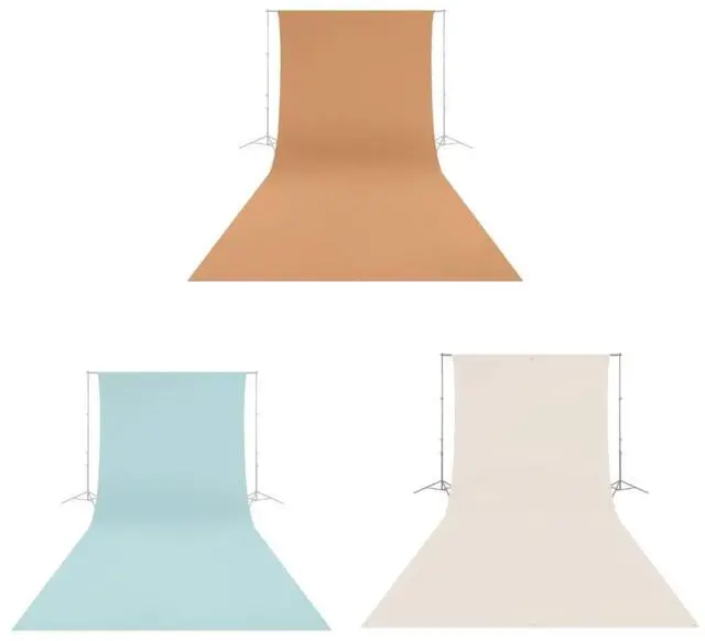 Main image of Westcott Wrinkle-Resistant 9' x 20' Backdrop for Photography Shoots, Group Portraits, & Photo Booths - Portable and Travel Friendly (Brown Sugar, Buttermilk White, Pastel Blue) (3 Items)
