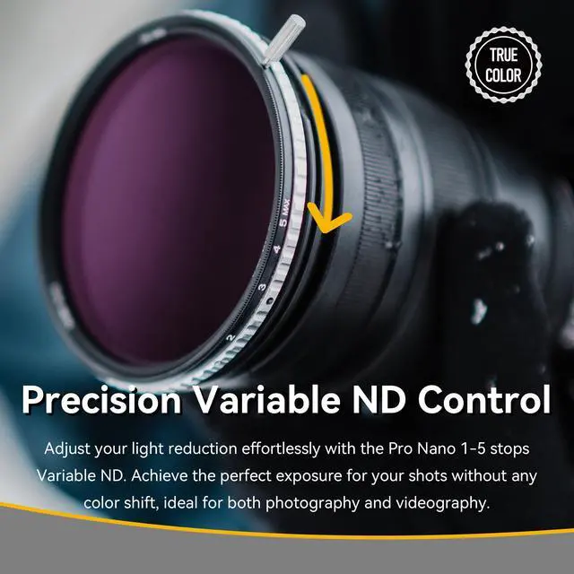 Alt view image 10 of 14 - Nisi 55Mm True Color Nd-Vario 1-5 Stops (0.3-1.5)  Variable Nd Nd2-Nd32  Nano-Coating With Optical Glass