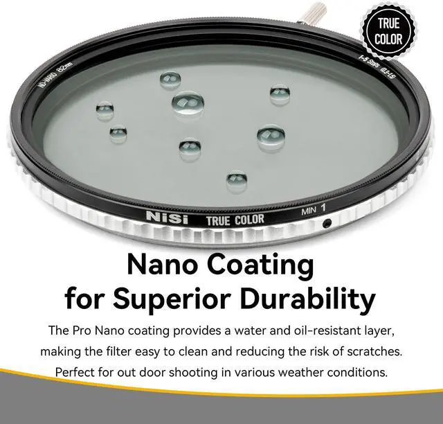 Alt view image 11 of 14 - Nisi 55Mm True Color Nd-Vario 1-5 Stops (0.3-1.5)  Variable Nd Nd2-Nd32  Nano-Coating With Optical Glass