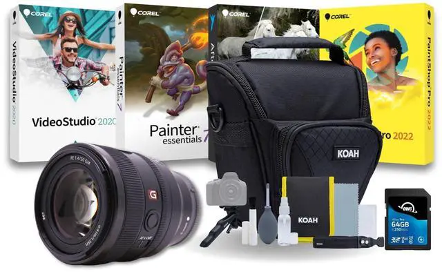 Main image of Sony FE 50mm f/1.2 GM Full-Frame Large-Aperture G Master Lens - Ultra Sharp Focus and Bokeh Control and Weather Sealing Bundle with Editing Software, 64GB Memory Card, and Camera Case (4 Items)