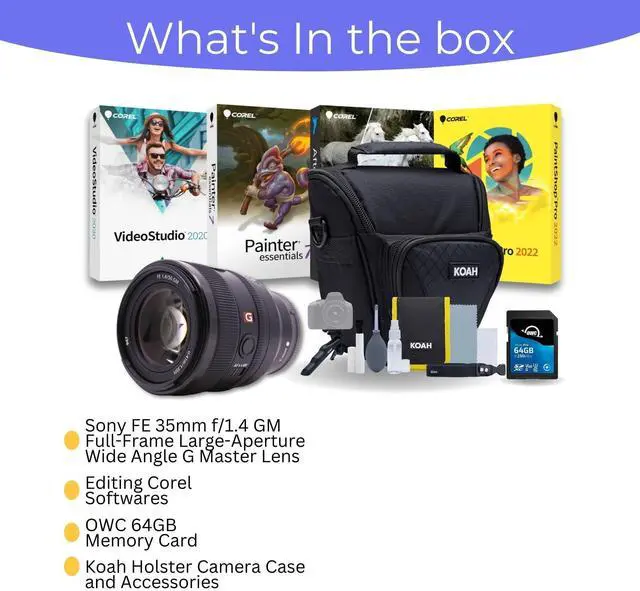 Alt view image 4 of 7 - Sony FE 50mm f/1.2 GM Full-Frame Large-Aperture G Master Lens - Ultra Sharp Focus and Bokeh Control and Weather Sealing Bundle with Editing Software, 64GB Memory Card, and Camera Case (4 Items)
