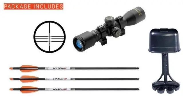 Alt view image 3 of 7 - TenPoint Wicked Ridge Commander M1 Lightweight and Compact Profile Crossbow with Rope-Sled and Fully Coated 4x Multi-Line Scope (Peak Camo)