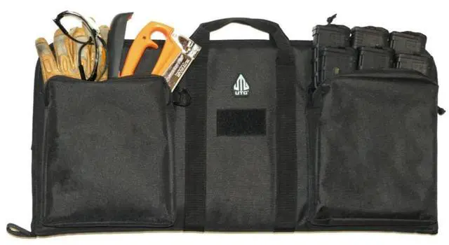 Alt view image 3 of 7 - UTG 28-Inch Keep-It-Simple KIS Durable Water Resistant Polyester Gun Case with Two Zippered Front Pockets, Adjustable Shoulder Strap, and Wall Hanger Loop (Black)