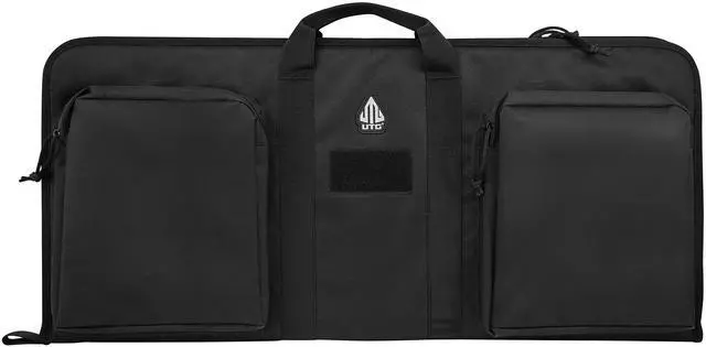Alt view image 7 of 7 - UTG 28-Inch Keep-It-Simple KIS Durable Water Resistant Polyester Gun Case with Two Zippered Front Pockets, Adjustable Shoulder Strap, and Wall Hanger Loop (Black)