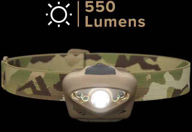 Alt view image 3 of 7 - Princeton Tec Vizz Headlamp 550 Lumen Dimmable LED, IPX7 Water Resistance, Essential Outdoor Accessory for Hiking, Backpacking, Camping, Running, and Safety Preparedness, Multicam, Tactical