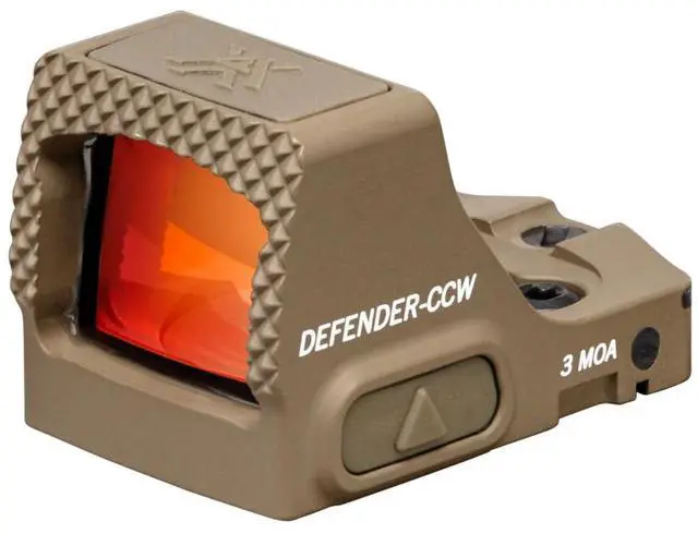 Alt view image 3 of 7 - Vortex Defender - CCW 3 MOA Micro Red Dot with 10 Brightness Settings (Tan)