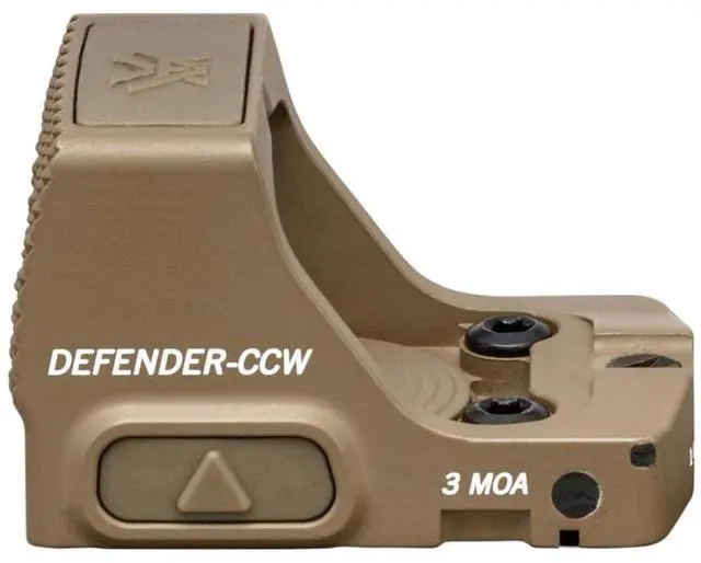 Alt view image 5 of 7 - Vortex Defender - CCW 3 MOA Micro Red Dot with 10 Brightness Settings (Tan)