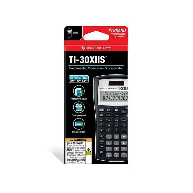 Alt view image 2 of 6 - TI-30XIIS Scientific Calculator, Black with Blue Accents (30XIIS/TBL/1L1/BK)