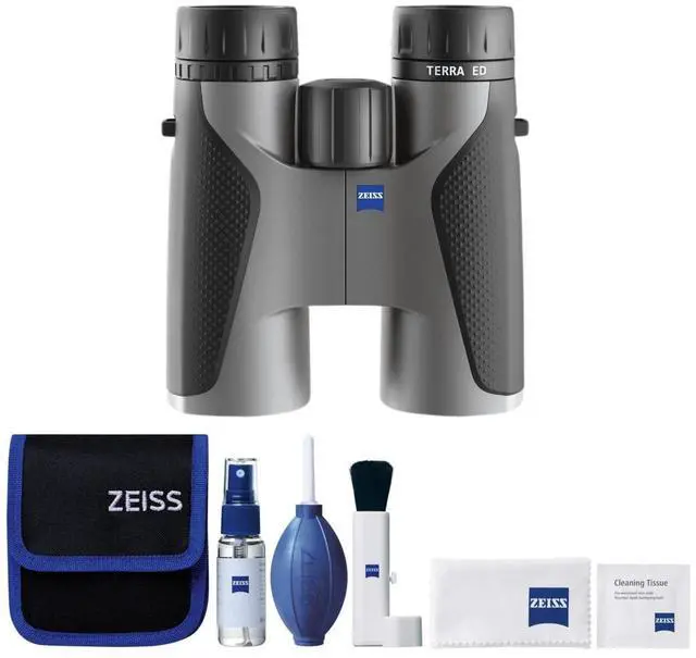 Main image of ZEISS 8x42 Terra ED Binoculars (Gray) - Premium Optics for Bird Watching and Outdoor Activities with Extra-Low Dispersion Glass - Compact and Lightweight Design Bundle with Cleaning Kit (2 Items)